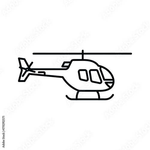 Simple line drawing of a helicopter