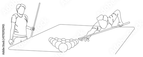 billiards line art style vector 7.eps