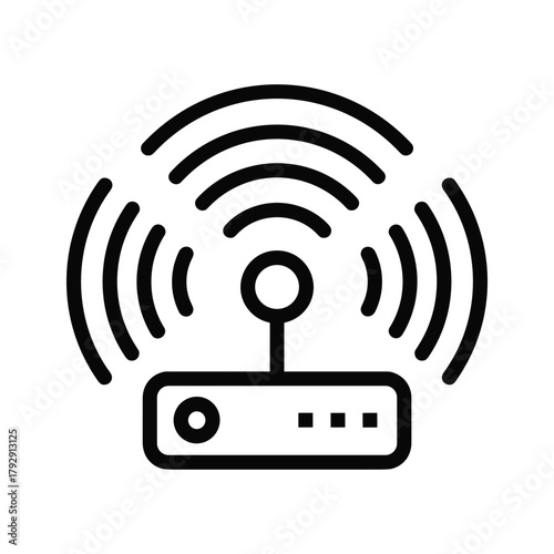 Wifi router with signal waves