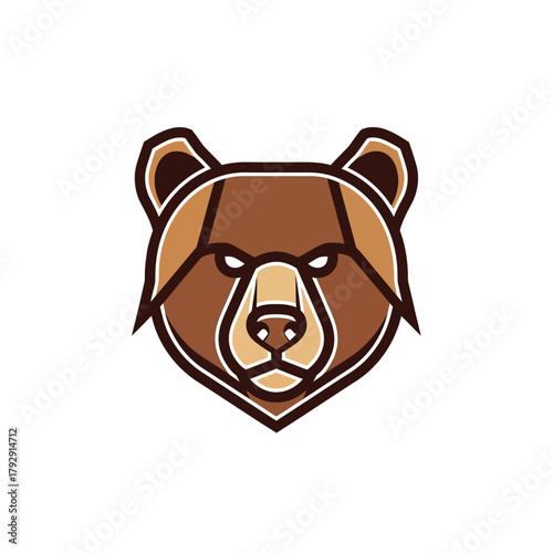 Stylized Bear Head Logo Design Modern Geometric Illustration for Branding and Identity