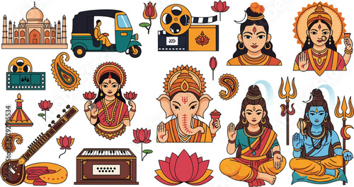 Hindu Deities and Ritual Symbols Collection