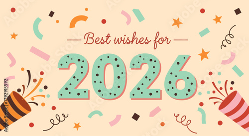 Banner best wishes for new year vector illustration