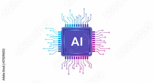 Gradient Modern AI Circuit Icon