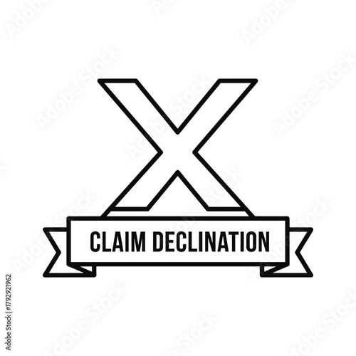 Claim declination symbol with text