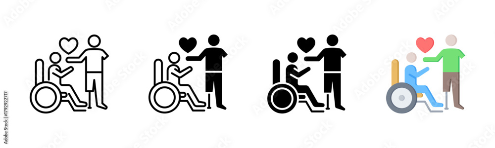 Fototapeta premium Community Icon, Multi Styles Icon Set