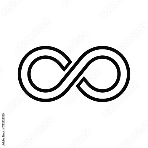 Infinity symbol, a figure eight on its side