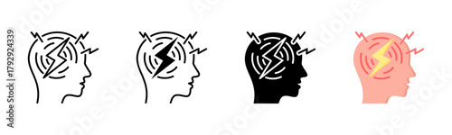 Migraine Icon, Multi Styles Icon Set