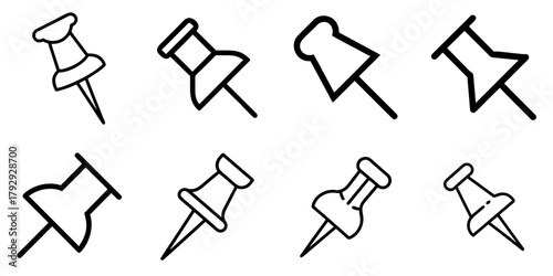 pin icon set. pictogram isolated on white background. Vector illustration.