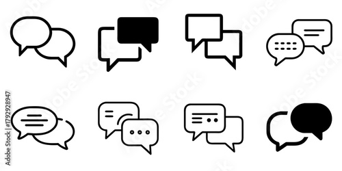 speech bubbles icon set. pictogram isolated on white background. Vector illustration.