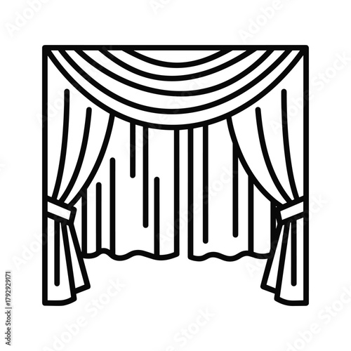 Drapery curtain with tie backs