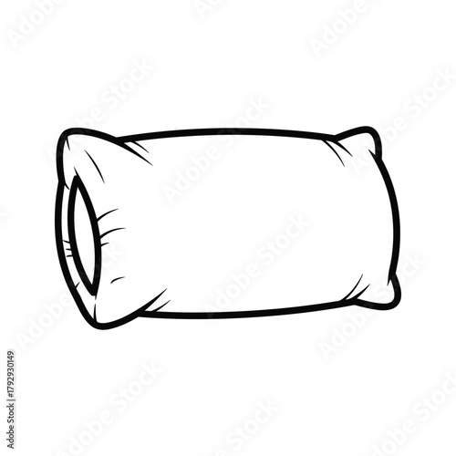 Simple outline drawing of a fluffy pillow