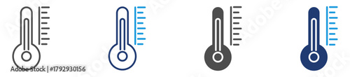 thermometer icon set multiple style
