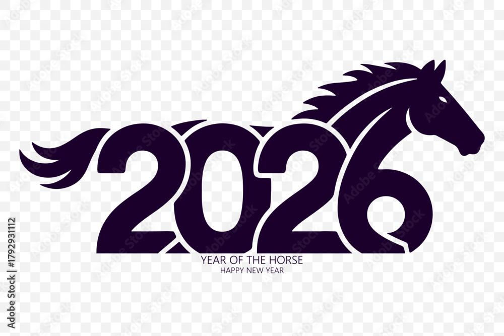 Obraz premium 2026 Year of the Horse New Year Celebration Emblem, year of the horse, 2026 design