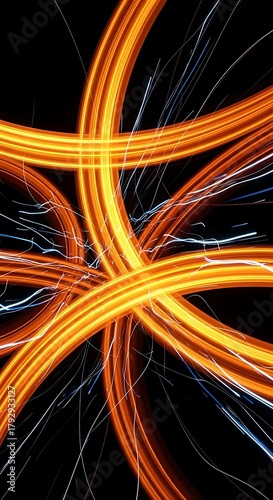 Abstract Light Trails - Dynamic Energy and Futuristic Design.