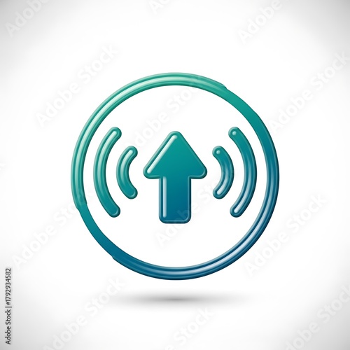 Blue Upload Icon - Modern Design for Digital Communication and Data Transfer.