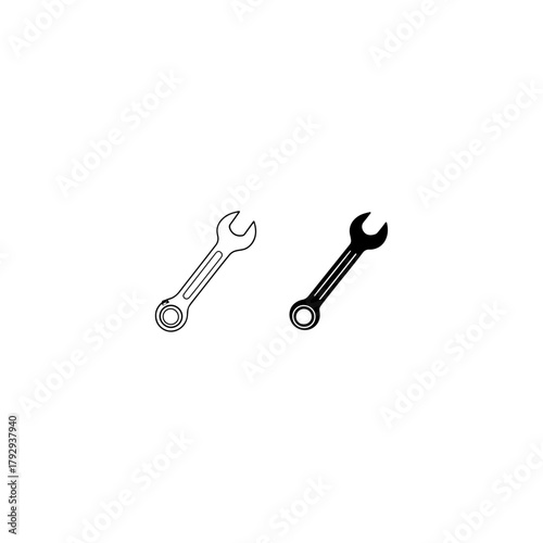 Mechanic Wrench silhouette vector illustration 