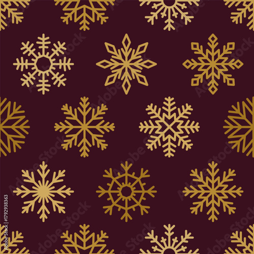 Snowflakes pattern. Seamless background, repeating winter Christmas print wit...