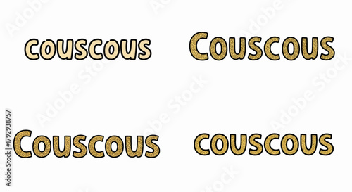 Couscous word art with transparent background