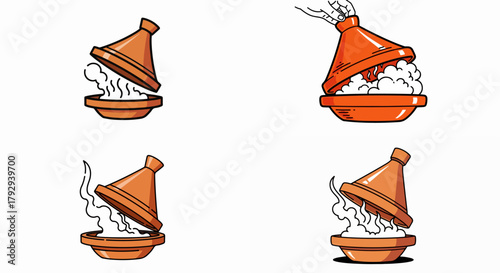 Tagine cooking pot with steam