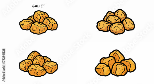 Galiet cookies pile food snack isolated