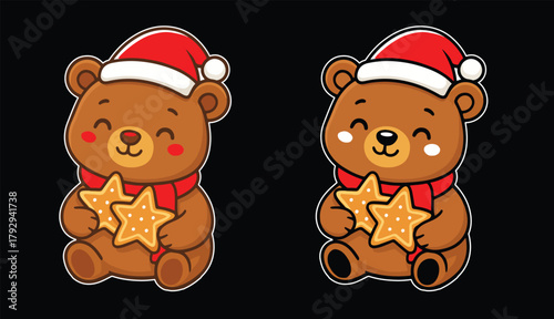 Bear with Christmas Cookies T-Shirt Vector Design