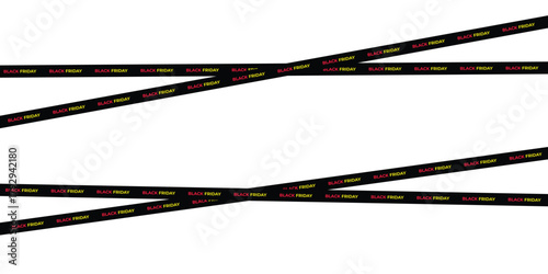 Black friday illustration sale ribbon on isolated white background. Vector black ribbon for banner, cover design