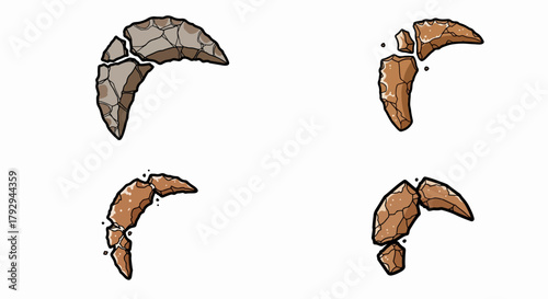 Stone tools with transparent background