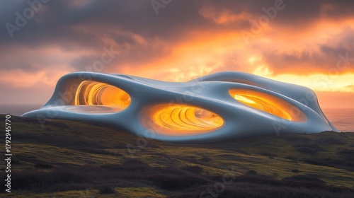 Abstract, organic structure at sunset