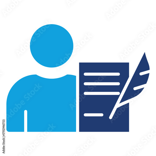 Author Flat Blue Icon
