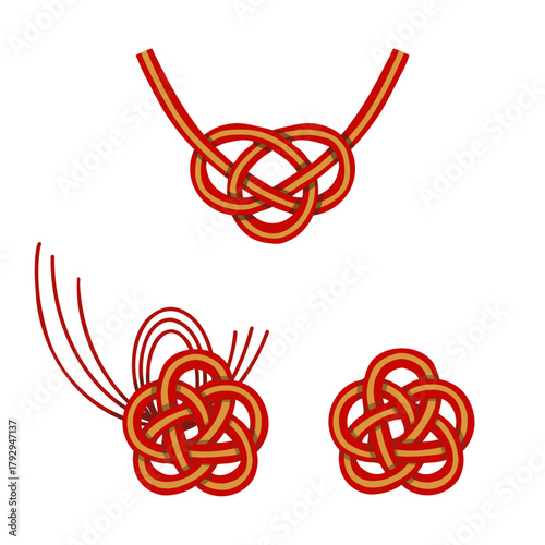 水引の手描きイラストセット