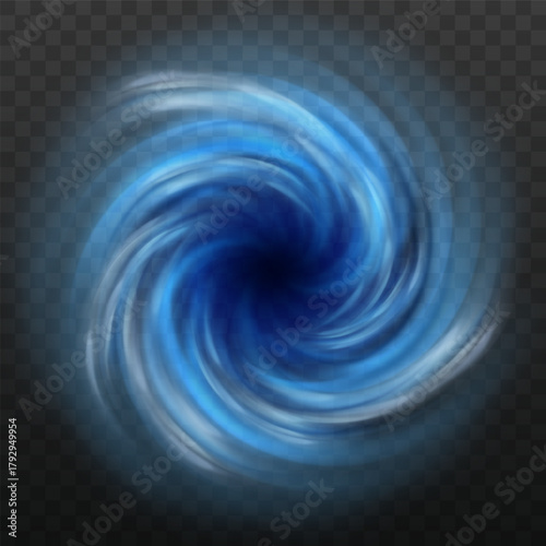 Tornado swirl storm view from above, realistic hurricane wind vortex, vector 3D cyclone twister, whirlwind air funnel