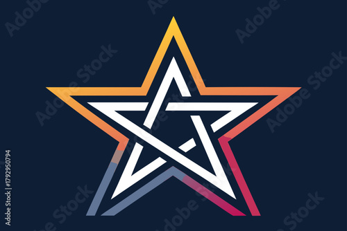 Double Star Overlapping Bold Mod High-Quality Stock Image Suitable for Design