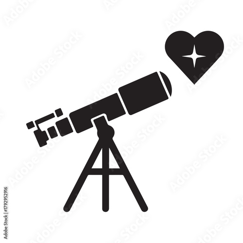 Telescope pointing at a heart