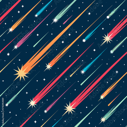 Showcasing Meteor Shower Bold Celestial Move Vibrant Creative Visual