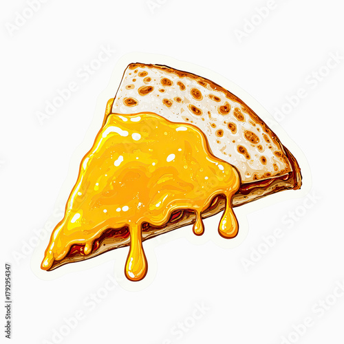 Slice of Pizza with Melting Cheese