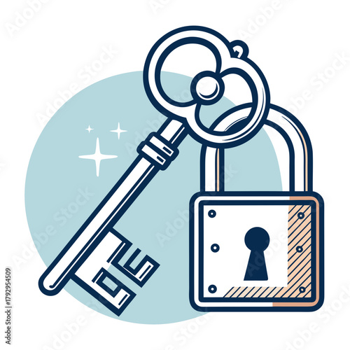 Dynamic Minimal Key And Lock Combination Bold Sec Premium Digital Asset