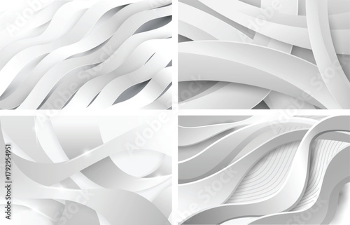 White Abstract 3D Wave Background Design