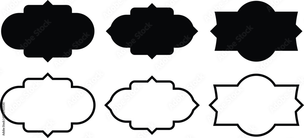 Obraz premium set of black and white labels