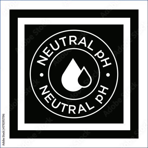 Neutral ph symbol representing balanced acidity in a product or solution