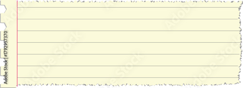 Blank Lined Notebook Paper Memo Page Template with vector illustration