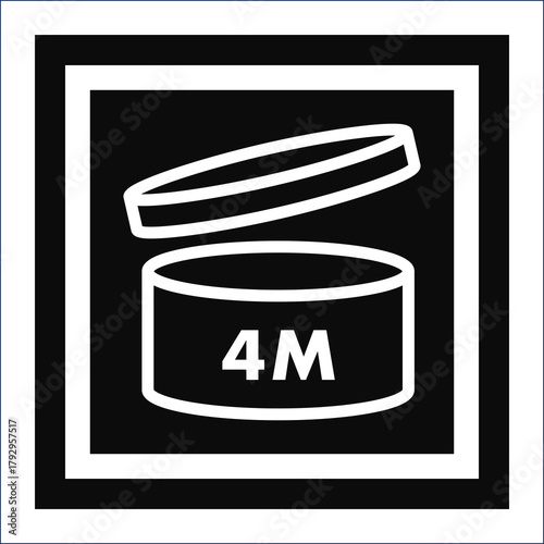 Period after opening symbol indicating product shelf life of four months