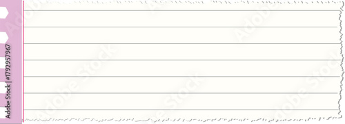 Torn Lined Notebook Paper Memo Template with vector illustration