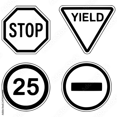 set of road signs