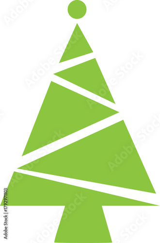 Abstract green paper Christmas tree illustration