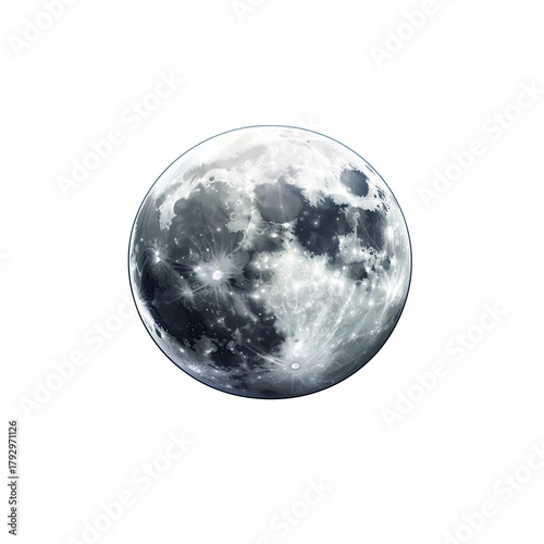 Full moon in Transparent Background