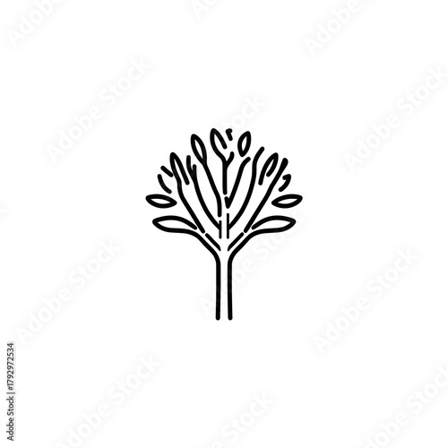 Minimalist Tree Line Art