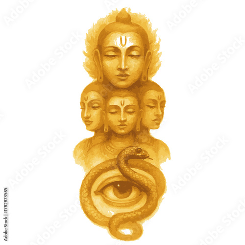 Multi-Faced Enlightened Being vector