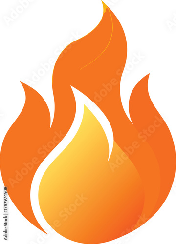 orange flame isolated vector ilustration on white background