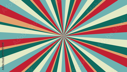 Retro sunburst pattern with vintage colors and radial stripes