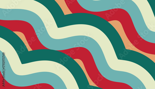 Retro wavy stripes in a colorful abstract pattern